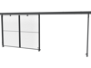 Triple sliding door with 3-step rail