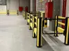 pedestrian impact protection with swing gate 