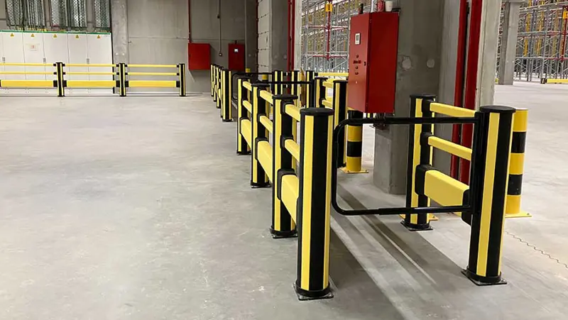 pedestrian impact protection with swing gate 