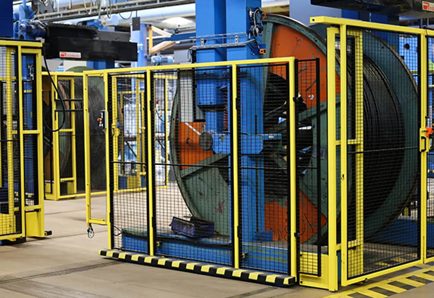machines guarded by Axelents mesh panels