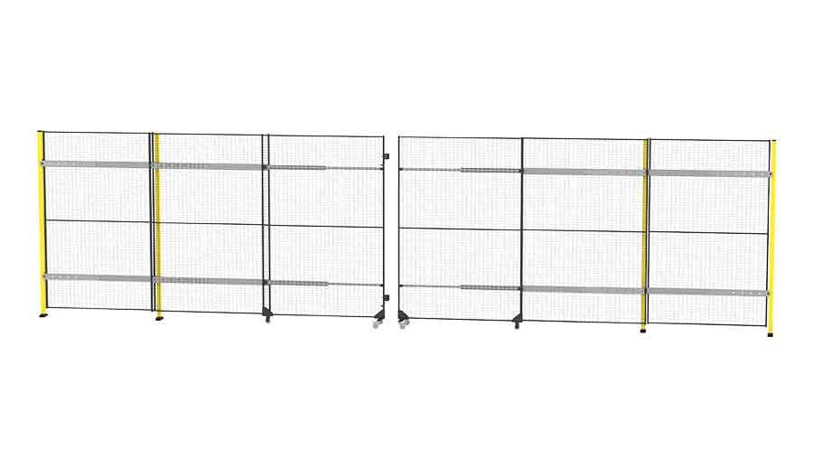 Freitragende doppelte Schiebetür mittig schließend