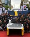 The solar car has crossed the finish line!