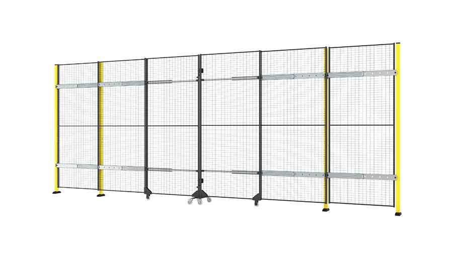 Freitragende doppelte Schiebetür mittig schließend