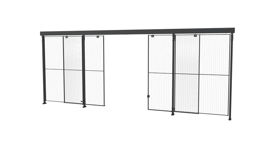 Doppelte Schiebetür mittig schließend