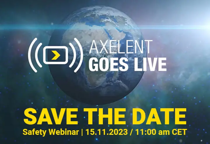 SAVE THE DATE - Axelent Safety Webinar am 15. November um 11:00 Uhr (MEZ)  SAVE THE DATE - Axelent Safety Webinar am 15. November um 11:00 Uhr (MEZ)