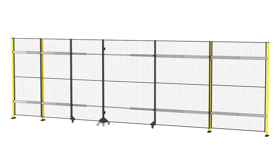 Freitragende doppelte Schiebetür mittig schließend