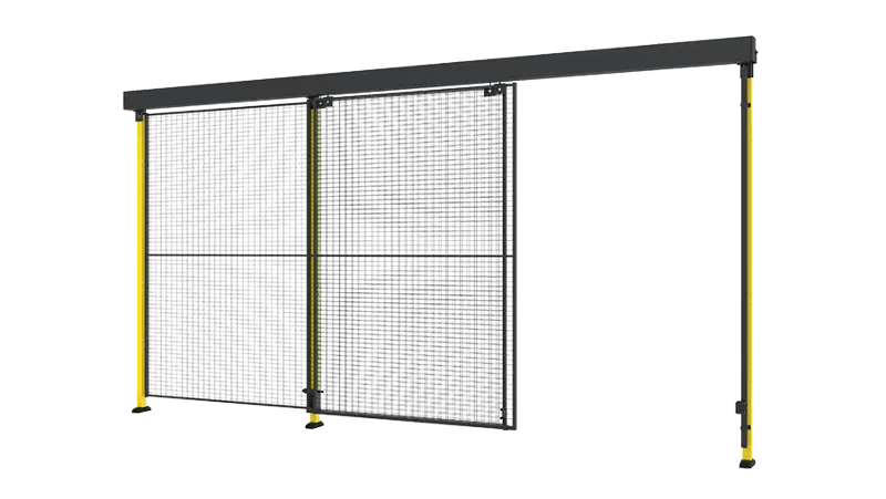 Double sliding door with 2-step rail
