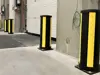 many impact protection bollards protecting gateways in dispatch environment