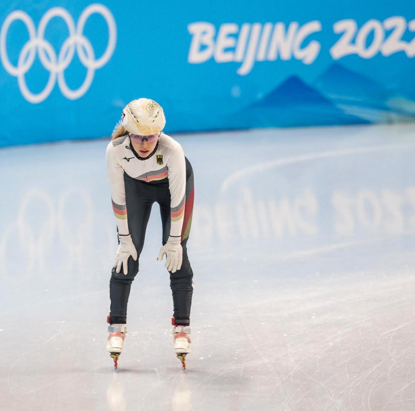 Axelent-Markenbotschafterin Anna Seidel bei den Olympischen Spielen 2022 in Peking