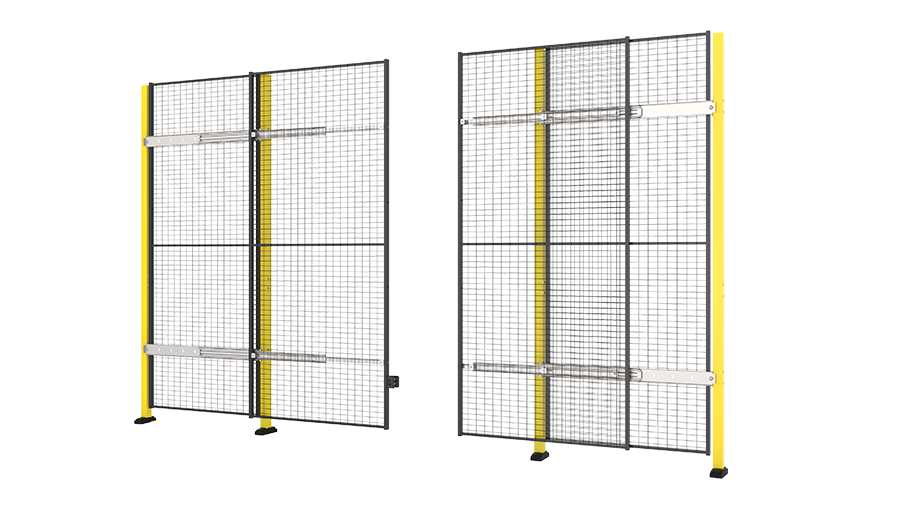 Freitragende doppelte Schiebetür mittig schließend